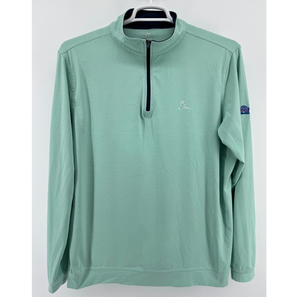 Rhoback Quarter Zip Pullover Mens L Mint Green Heathered Performance Logo